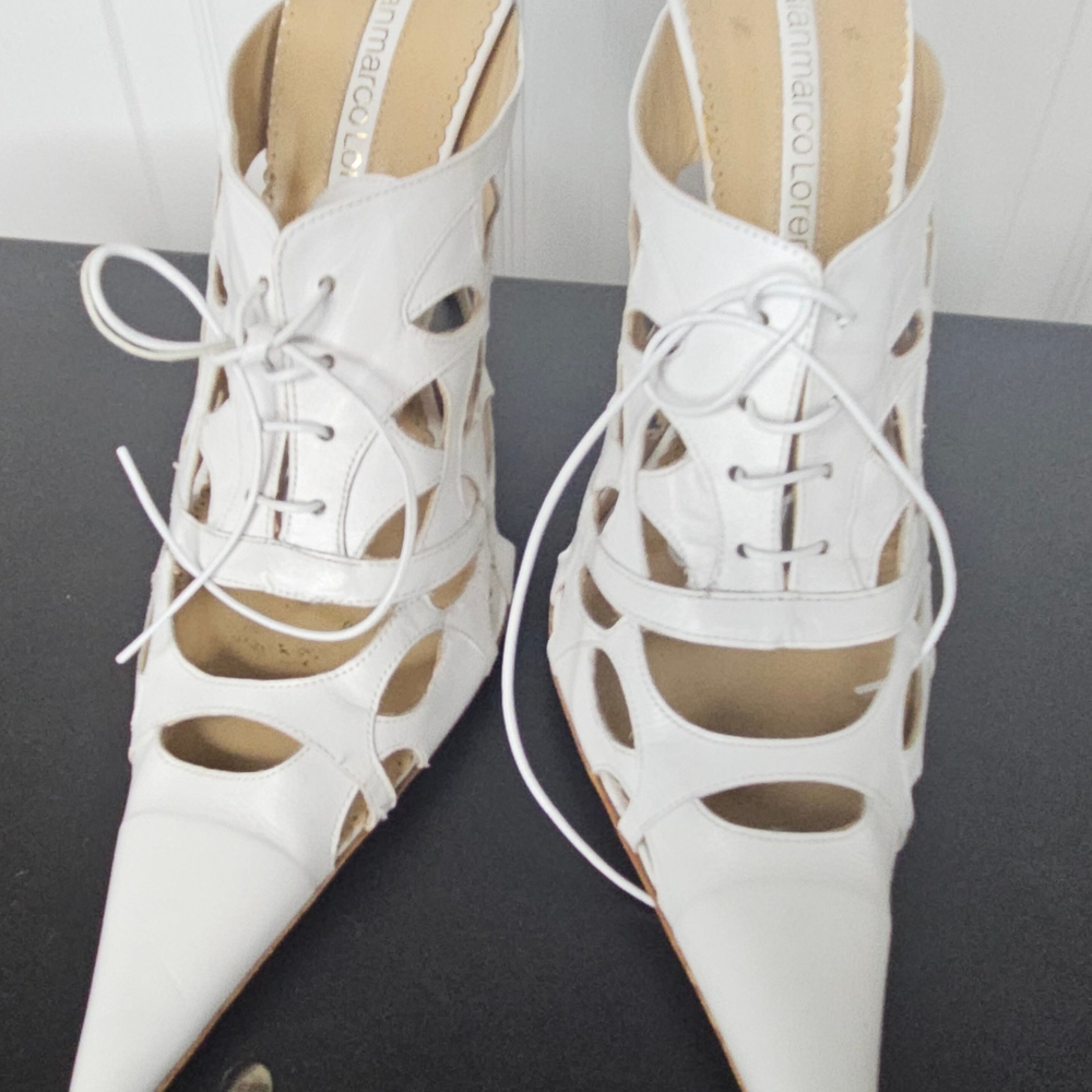 Gianmarco Lorenzi White Heeled Shoes